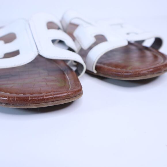 SAM EDELMAN Bay Slide Sandal Bright White Leather Slip On Women's 11M - Picture 5 of 9